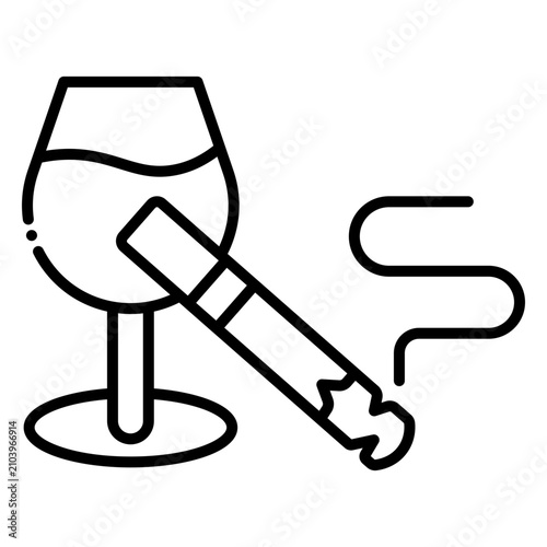 Alcohol And Cigarette Icon
