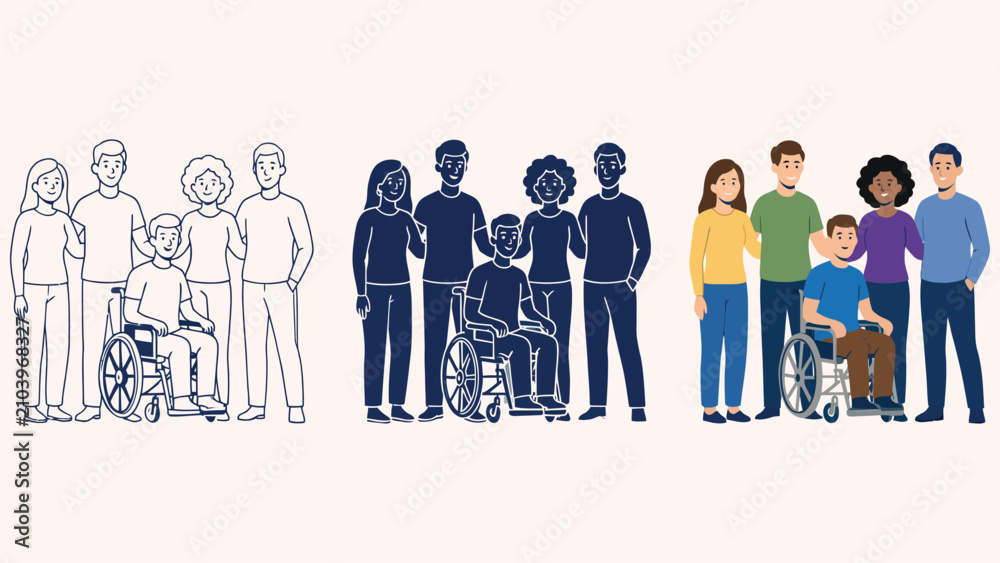 Fototapeta premium Business People Teamwork Group Silhouette Vector Illustration Showing Diverse Crowd of Workers Standing Together in Office Concept for Success, Community and Collaboration