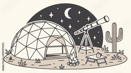 Quadro su tela Observatory dome with telescope under a starry night sky observatory telescope