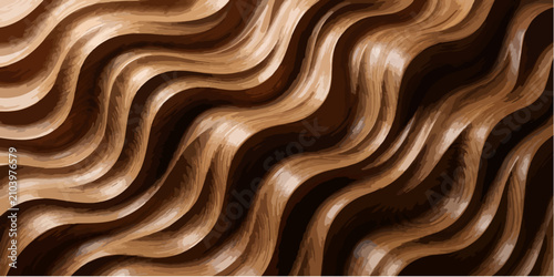 Bild auf Leinwand Wavy strands of blonde and brown hair flow in a hypnotic, abstract pattern, creating a visually captivating texture that suggests movement and shine
