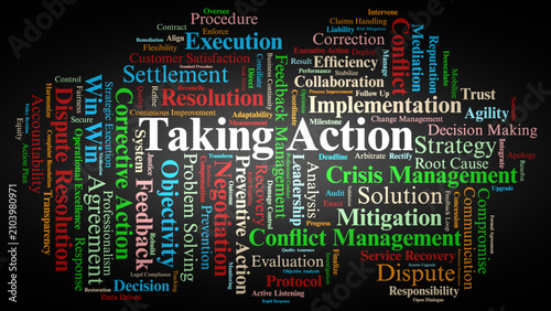 Fotografie Taking Action Word Cloud