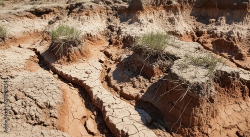 Arid desert landscape with dry shrubs and rocky soil.