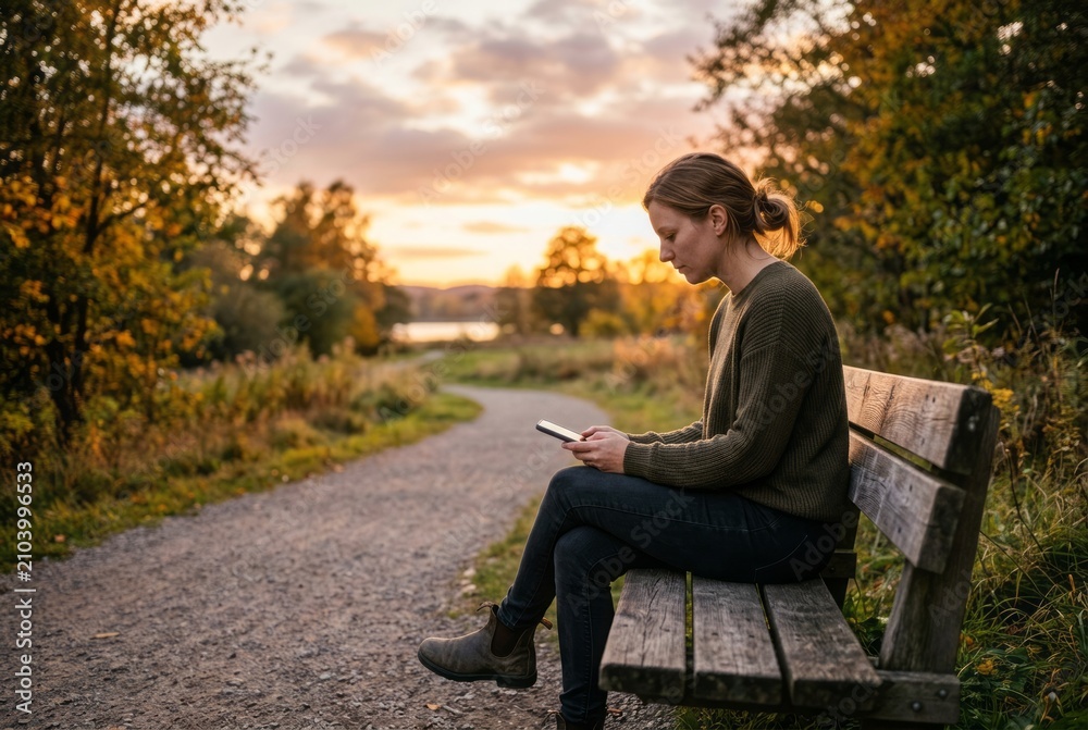 Fototapeta premium A calm moment in nature mixing soft light, quiet thoughts and gentle outdoor peace.