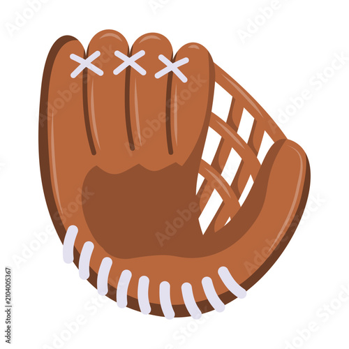 Fotografie Baseball glove icon vector, leather baseball glove vector illustration, catcher