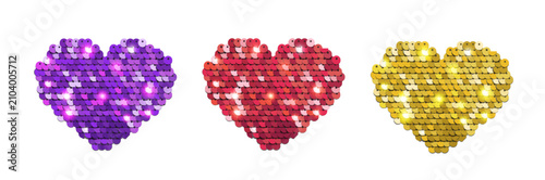 Φωτογραφία Glitter cut out hearts for scrapbook set