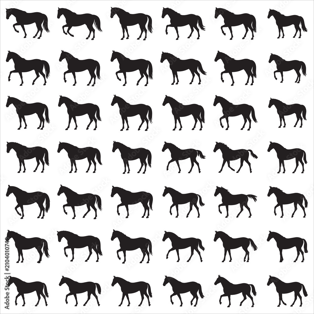 Fototapeta premium Thoroughbred Horse Silhouette Clip Art