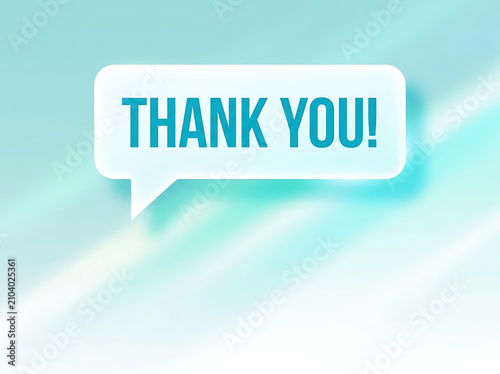 Thank you message in a speech bubble
