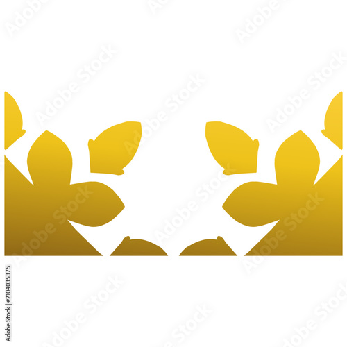 Elegant gold geometric floral border featuring symmetrical botanical flowers