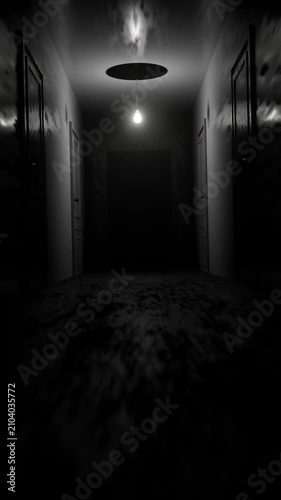 Mystical Horror Halloween Background with Dark Hall Abstract Backdrop, Luxury and Elegant Dynamic Animation. Full HD. 4K
