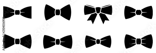 Cuadro en lienzo bow tie necktie icon set