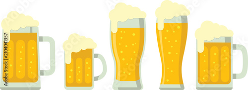 Foto Beer mug flat vector illustration