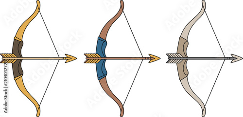 Tableau sur toile Archery bows flat vector illustration