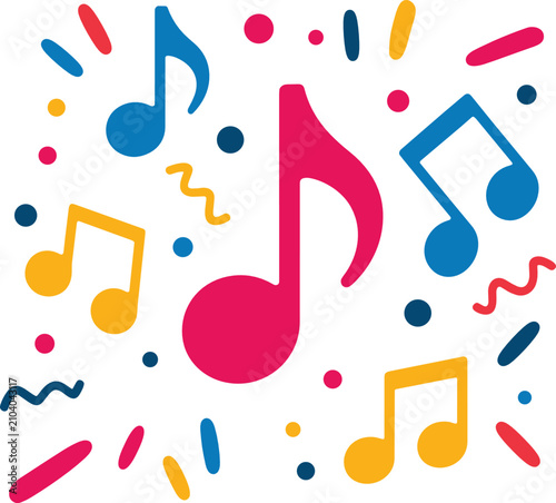 Bild auf Leinwand Musical notes flat vector illustration