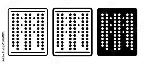 Fotografia Braille Alphabet Charts, Tactile Reading System, Accessibility Icons, Black and
