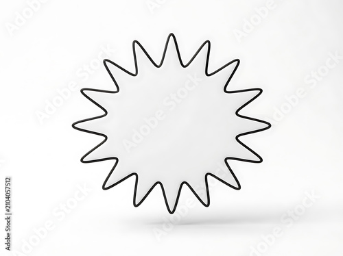 3d render of a starshaped speech bubble isolated on white background
