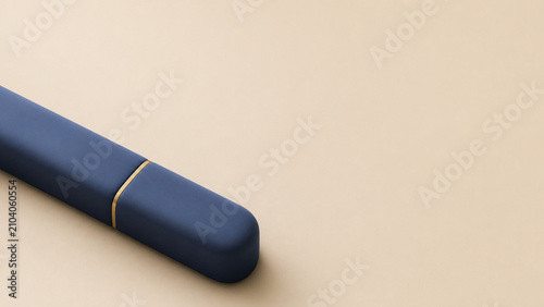 Navy structural beam with gold repair on neutral background