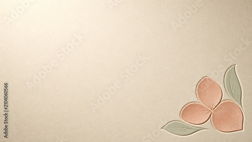Floral relief corner on cream hospitality menu background