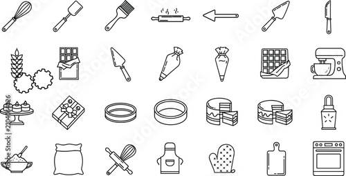 Set of baking and cooking icons