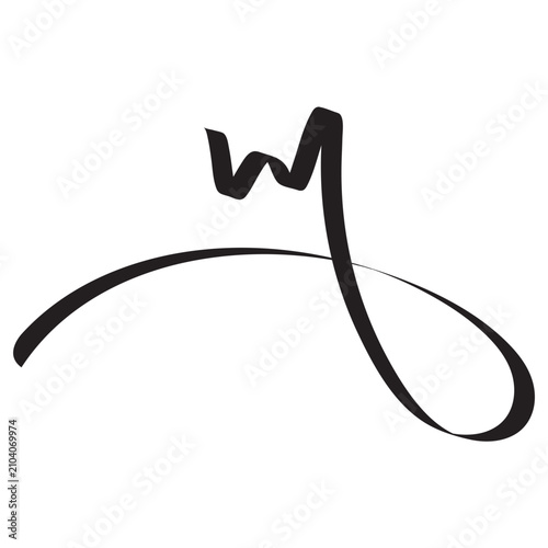 Elegant Script Letter M Design for Modern Aesthetic Branding