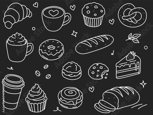seamless pattern with bakery products