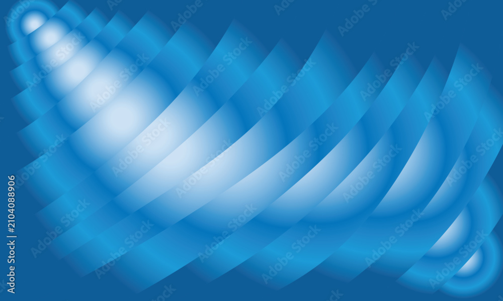 Obraz premium Bright shining stars scattered in deep blue night sky with soft clouds Vector, illustration