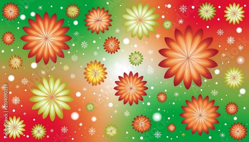 Vibrant autumn floral pattern with sunflower and chrysanthemum designs.