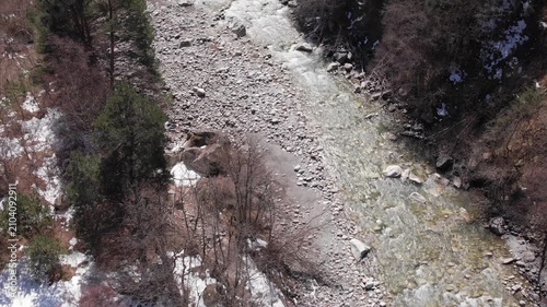 Caucasus, North Ossetia. Digoria Gorge. Mountain riverbed.