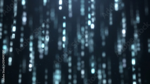 Dense soft blurred digital rain wall cyan white streaks quiet tech commercial background