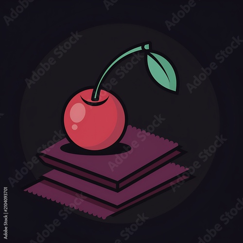 Vibrant Cherry on Stacked Surfaces.