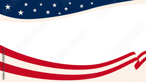 Obraz na płótnie Stars and stripes wave gently in stylized motion