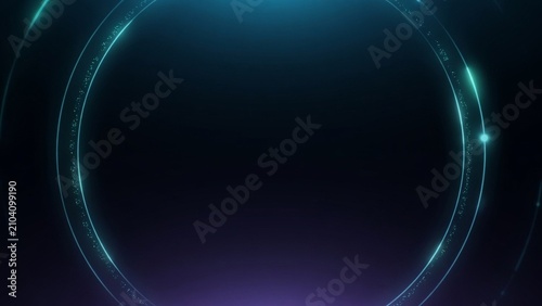 Huge empty dark center copy space with thin orbit arcs only at edges tech banner