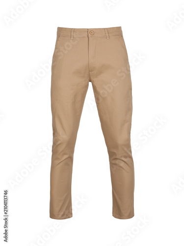 Принти на полотні Beige Khaki Gabardine Pants Classic Formal Style Isolated On Transparent Backgro