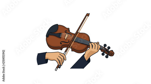 Photos Hands Playing Violin Vector Illustration