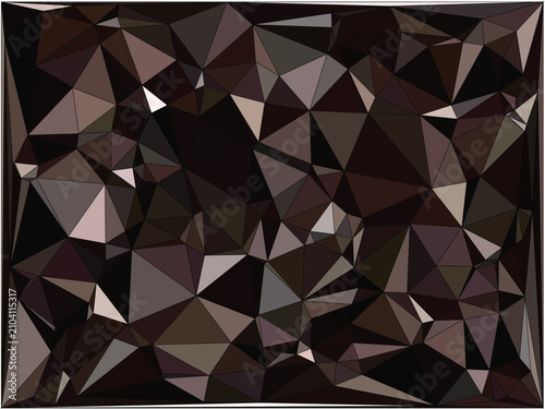 Принти на полотні Abstract Dark Low Poly Geometric Mosaic Background; Polygonal Earth Tone Triangu