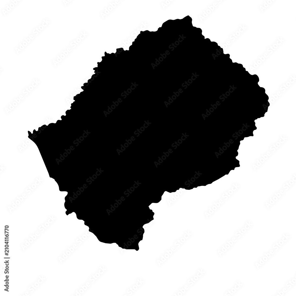 Fototapeta premium Lesotho map silhouette isolated on white background