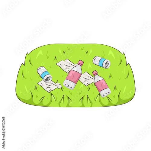 Foto Illustration of Litter on Grassy Area
