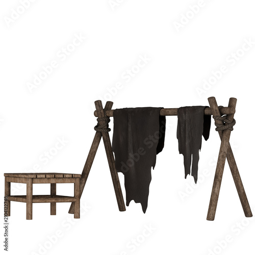 Photos Medieval Market Leather Hanger Stool