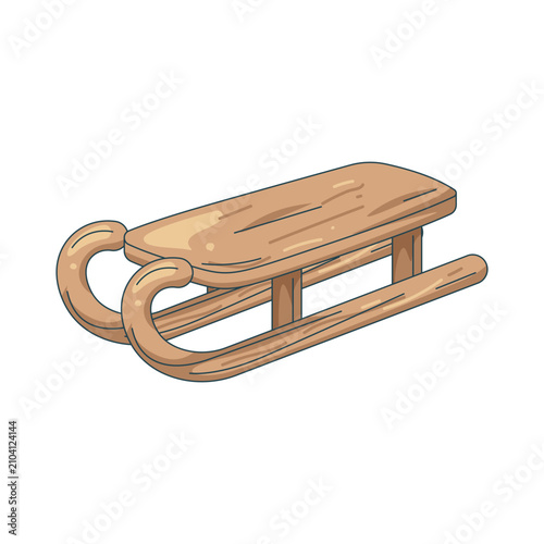 Foto Illustration of Wooden Sled