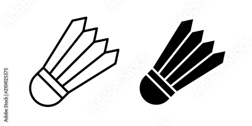 фотографія Shuttlecock Icon represents badminton, sports training, and recreational gameplay with an editable outline vector illustration