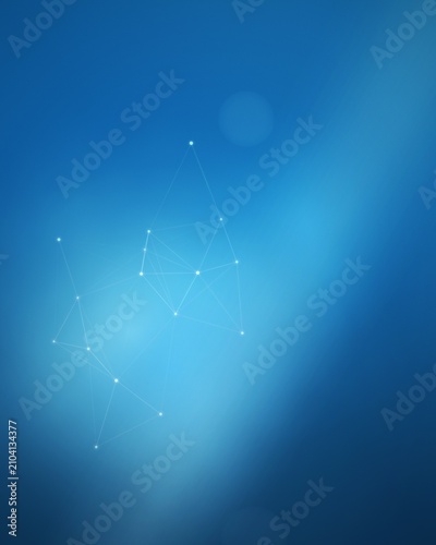Fotografie Abstract network of points and lines on blue background