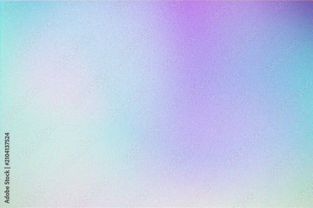 Fototapeta premium Holographic gradient background with grainy texture, iridescent pastel colors in purple and blue, soft blurred aesthetic for modern web design