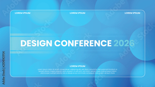 Modern Dark Business Seminar Web Banner Template, Creative Glowing Fluid Wave LED Screen Stage Wallpaper Asset