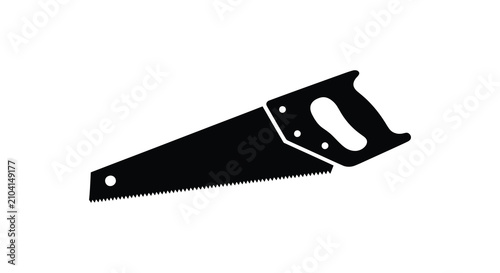 Konstfotografi Hand saw depiction in black silhouette against a white background