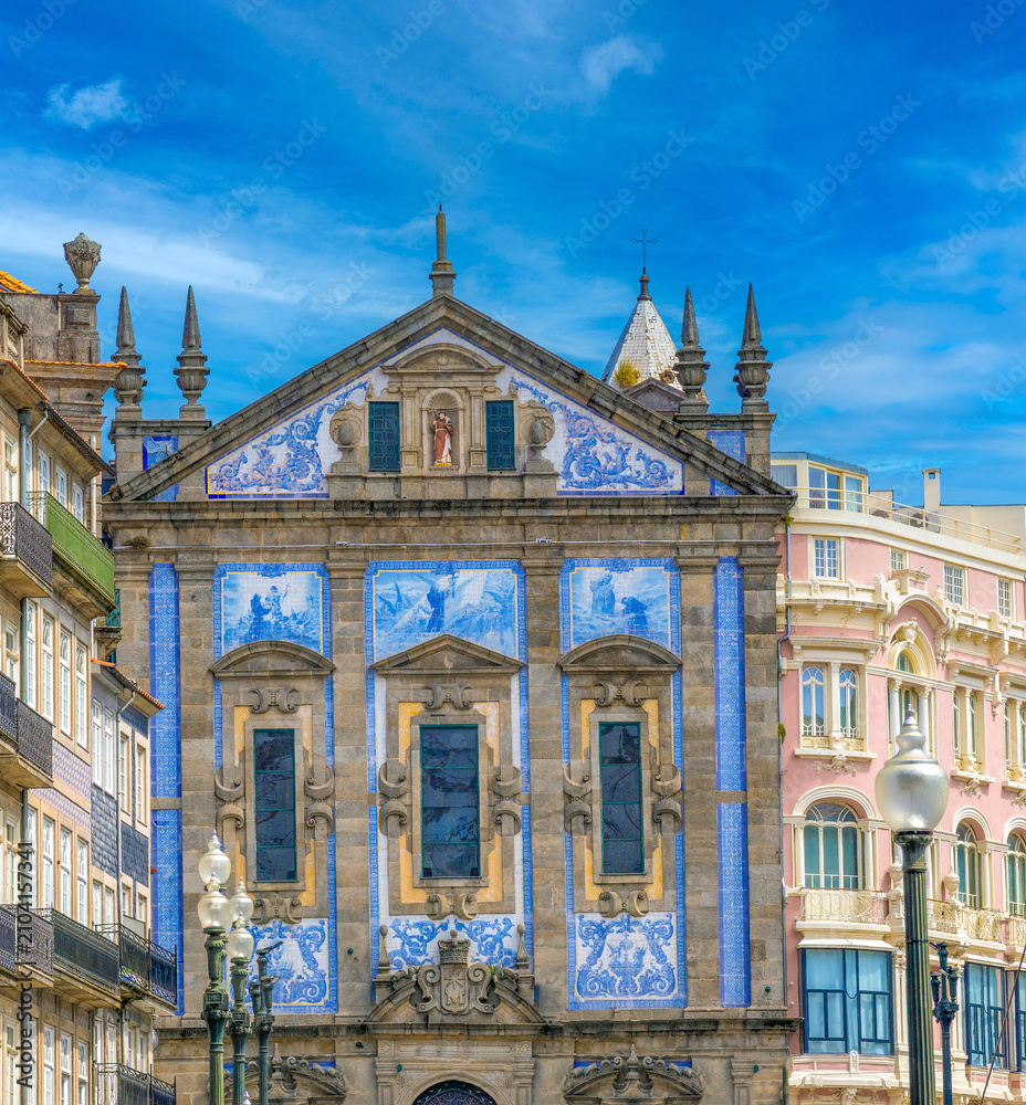 Fototapeta premium Tiled facade of the Santo António dos Congregados Church, Porto, Portugal