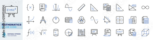Foto Mathematics icon set