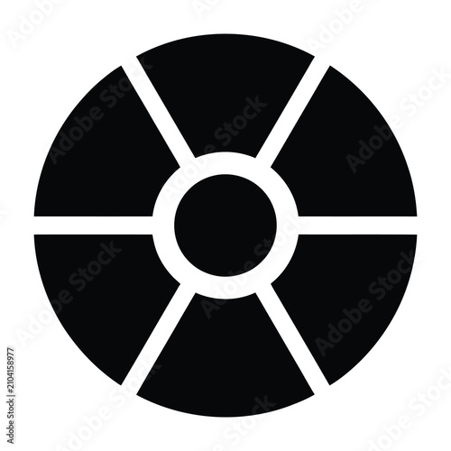 Black and white camera aperture icon symbol