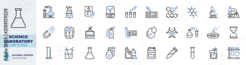 Foto Science laboratory icon set