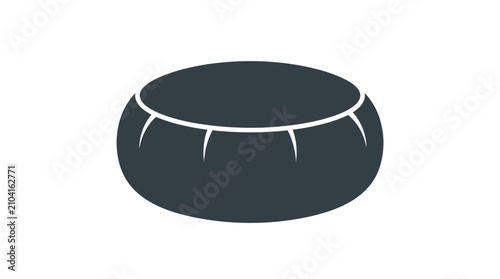 Obraz na plátně Vector icon of a dark grey drum with white accents