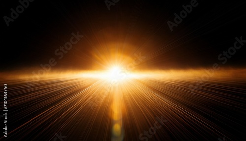 Abstract Natural Sun Flare On The Black Background