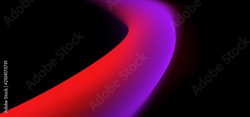 Abstract Red and Purple Glowing Gradient Ribbon on Black Background, Futuristic Fluid Light Design